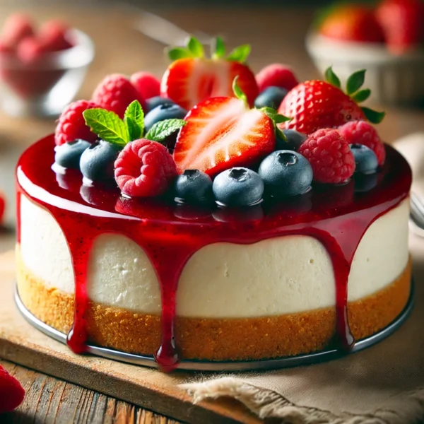Tarta de queso de frutos rojos